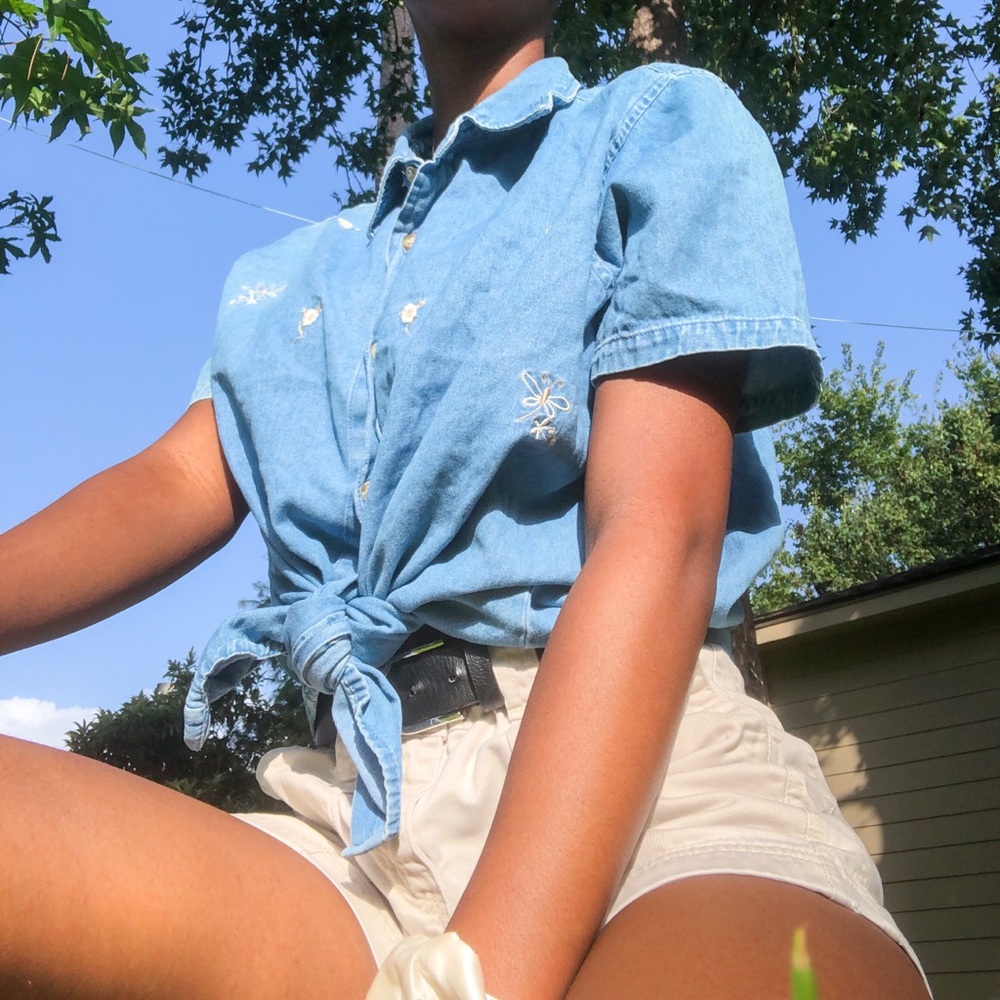 basic editions vintage button up blouse